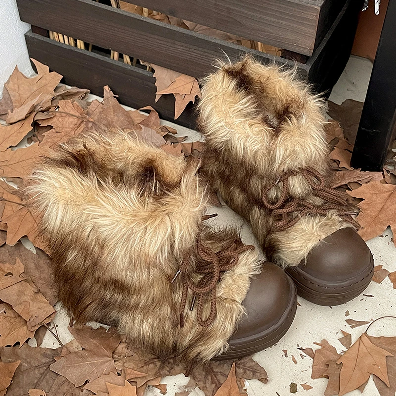 Women'S Young Fashion - Plush Round Toe Women's Snow Boot