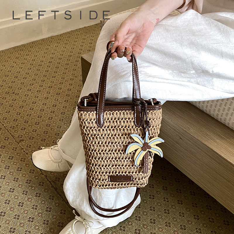 Women'S Fashion Trends Spring 2026 - Women Mini Straw Woven Bucket Bag