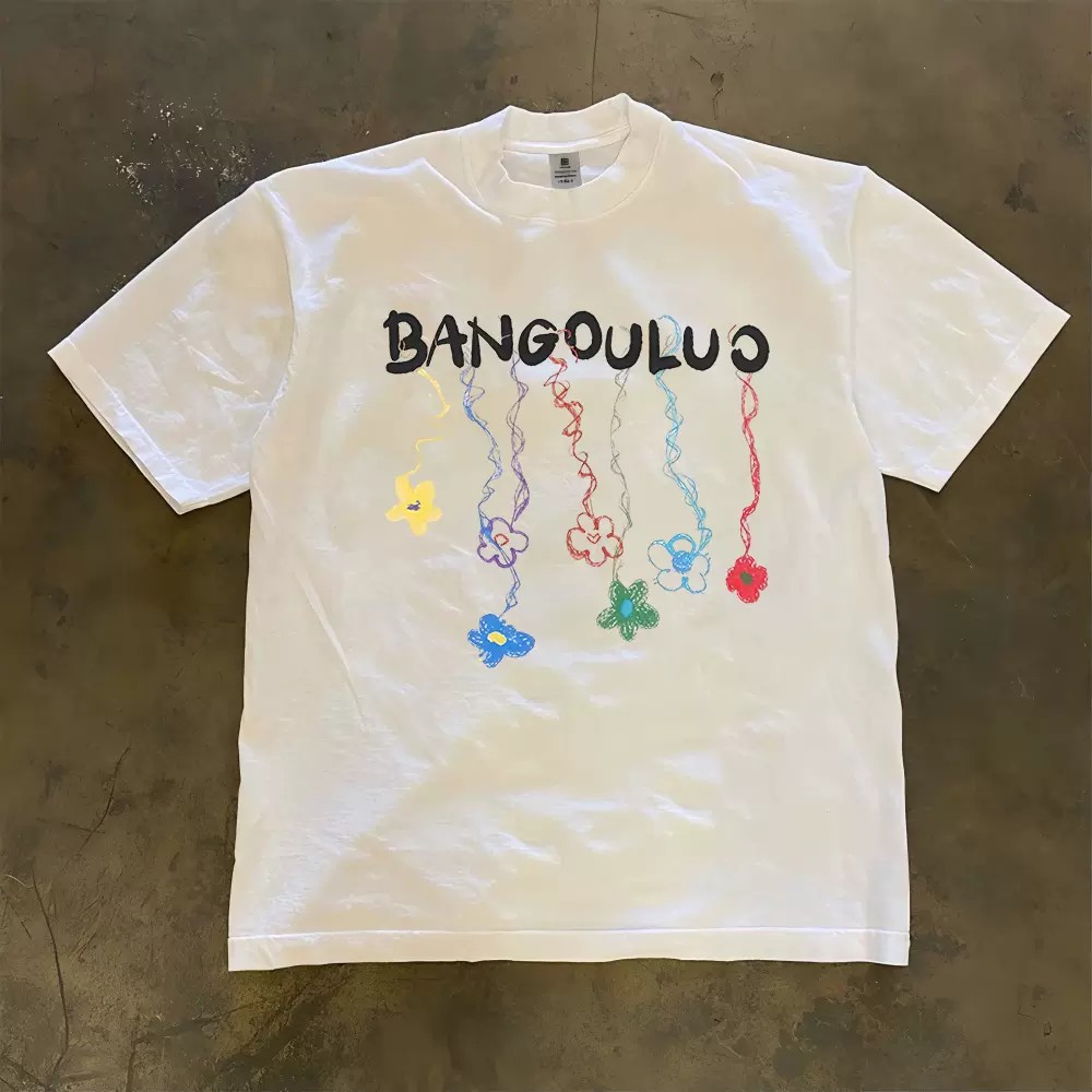 Women'S Young Fashion - BANGOULUO T-Shirt Men Women Colorful Flower