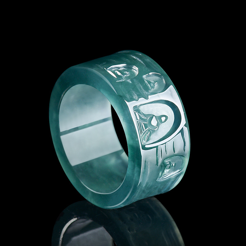 Women Fashion Designer - Natural Burmese Jadeite Buddha Ring Luxury