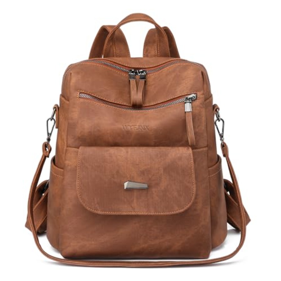 Women Fashion Designer - PU Leather Backpack Purse for Women