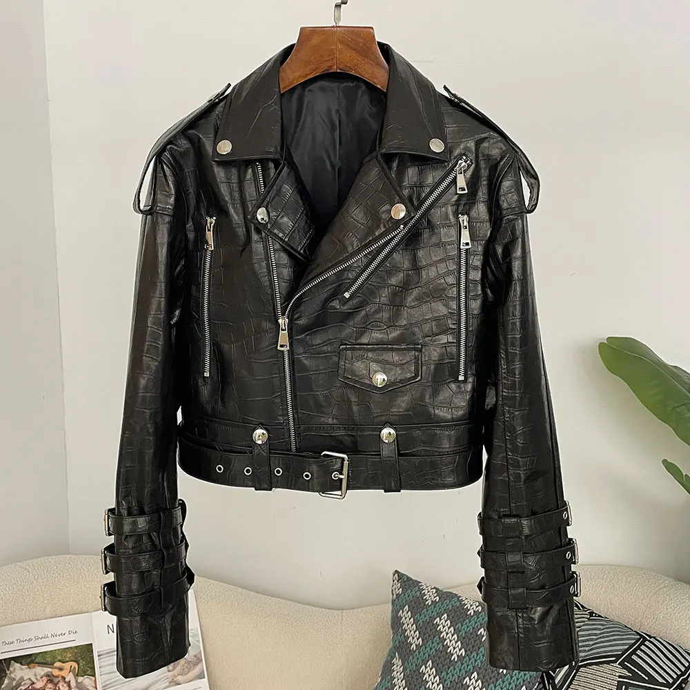 Women's Genuine Leather Utilit - Women'S Fashion Utility Jacket ulasan dan harga