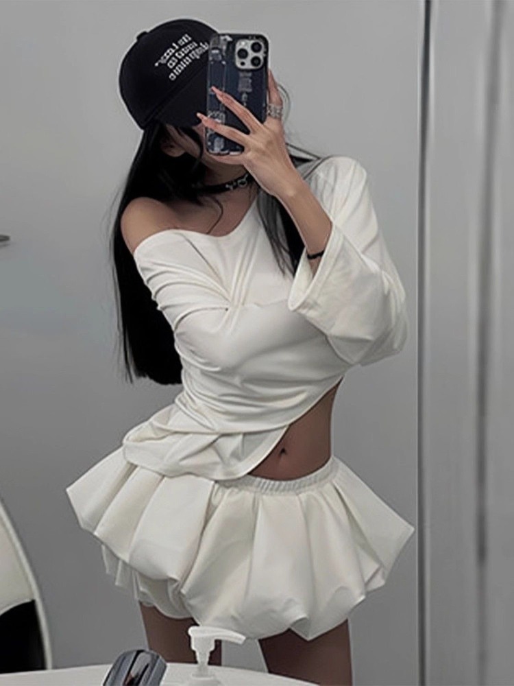 2025 Harajuku Fashion Design C - Asymmetric Top Women ulasan dan harga