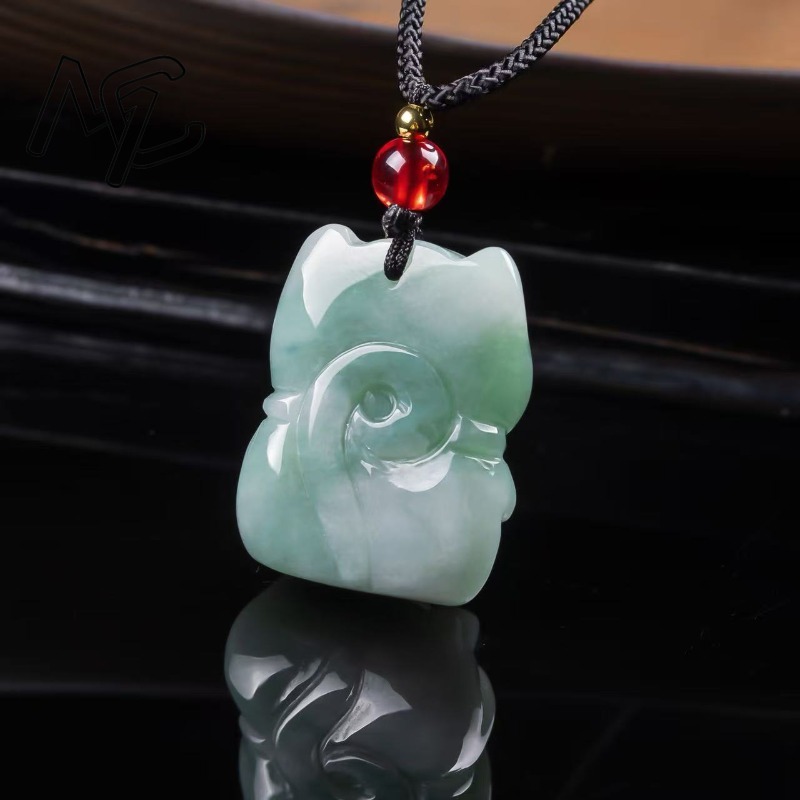 Natural Emerald Jade Lucky Cat - Women Fashion Designer ulasan dan harga