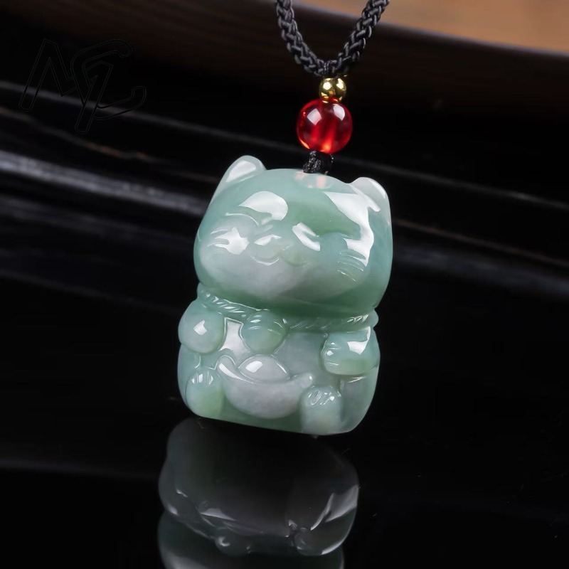 Natural Emerald Jade Lucky Cat - Women Fashion Designer ulasan dan harga
