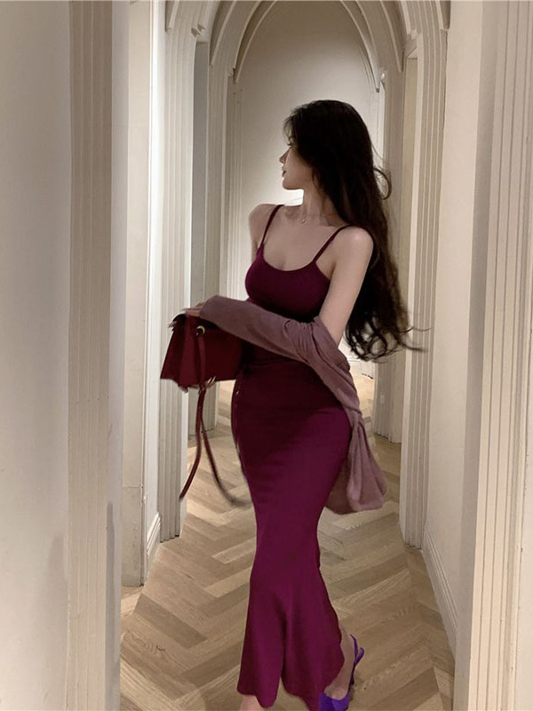 Slimming Fish Tail Long Dress  - Women'S Young Fashion ulasan dan harga