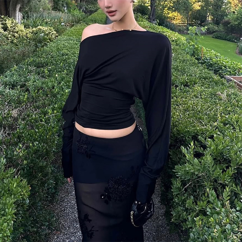 2026 Women’s One Shoulder Top  - Asymmetric Top Women ulasan dan harga