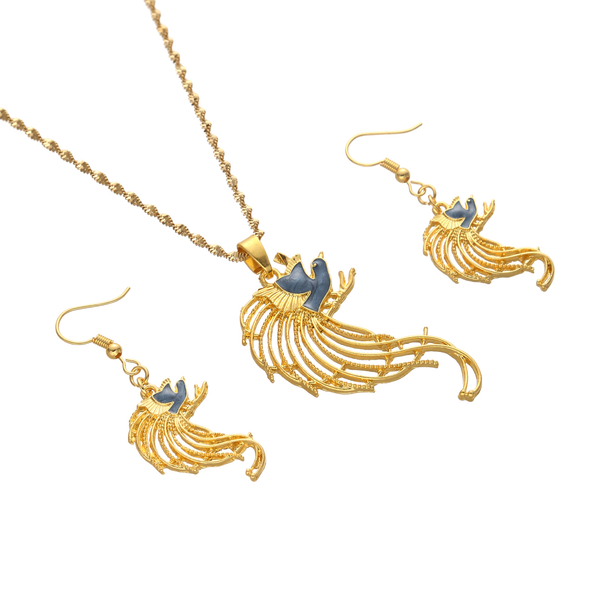 Bird Necklace Earrings Set for - Women Fashion Png ulasan dan harga