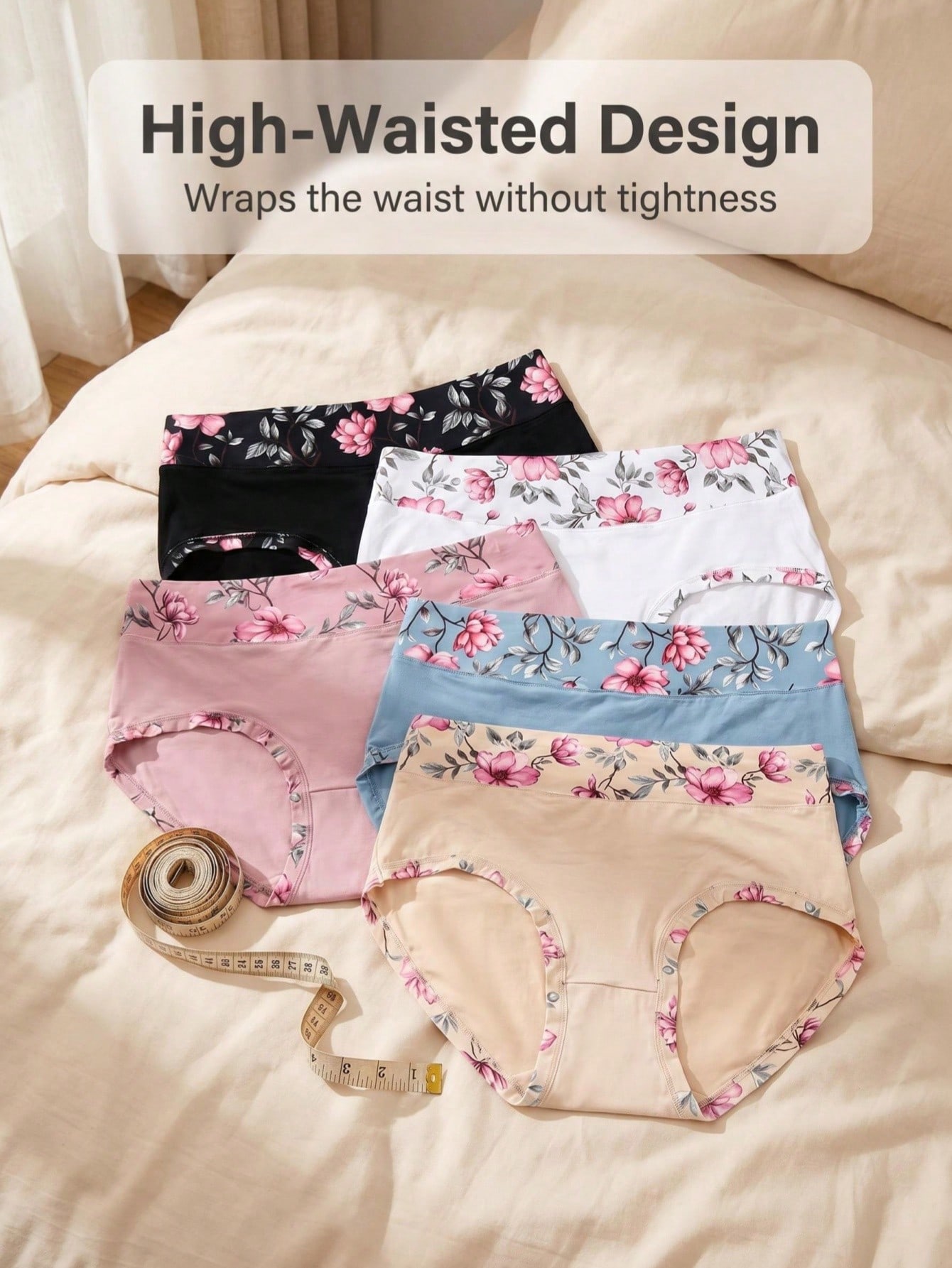 5PCS Plus Size Women's Flower  - Trend Women Fashion ulasan dan harga