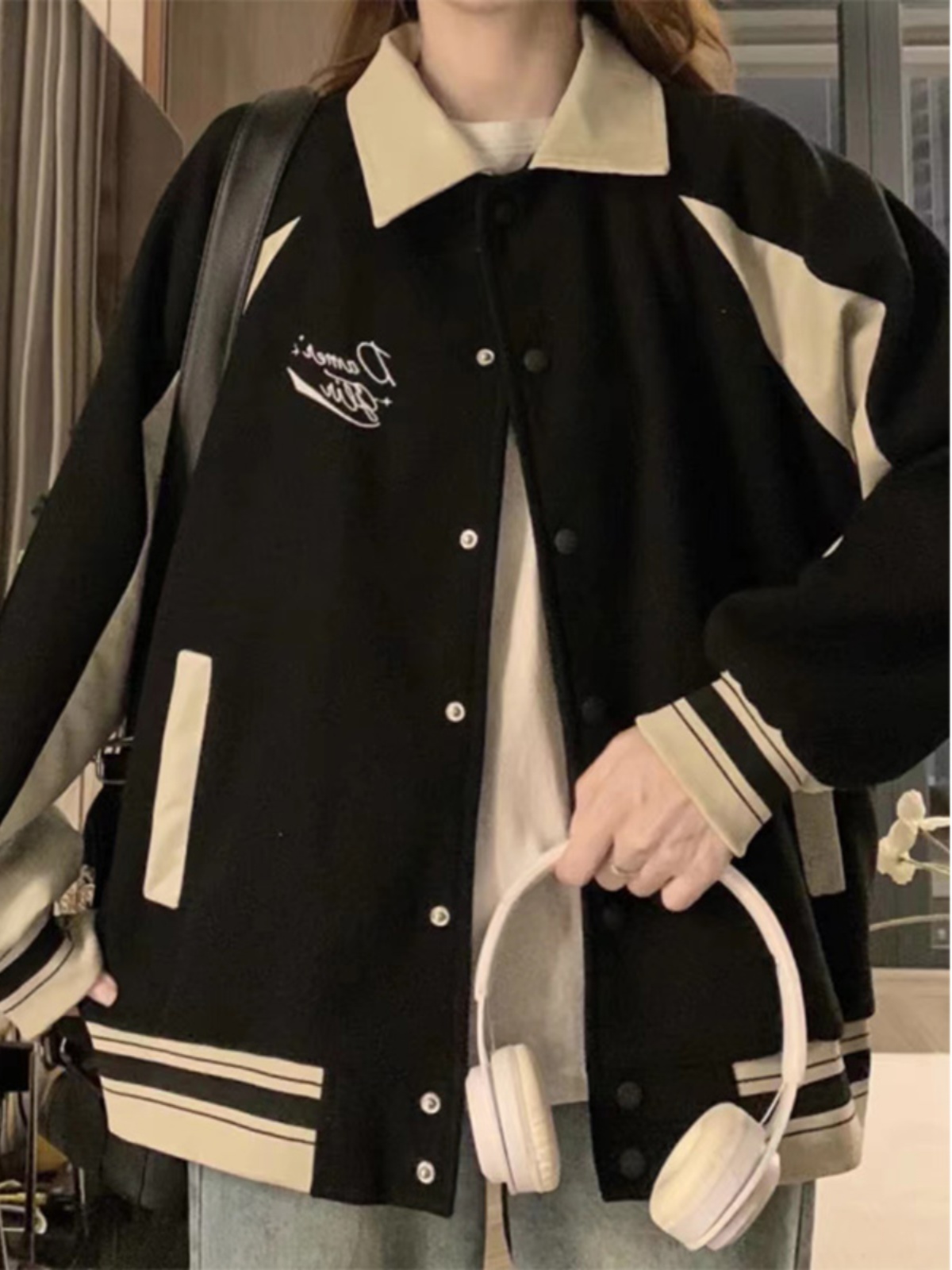 Baseball Jackets Girls With Le - Women'S Fashion Utility Jacket ulasan dan harga