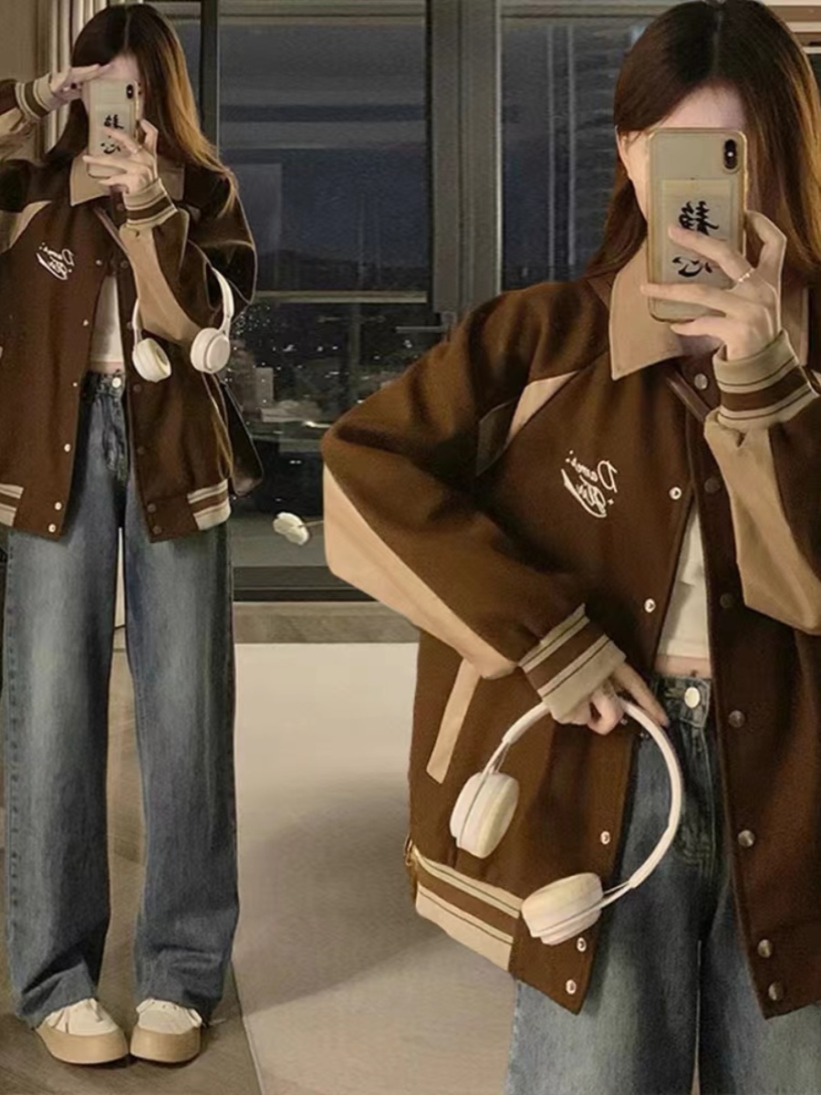 Baseball Jackets Girls With Le - Women'S Fashion Utility Jacket ulasan dan harga