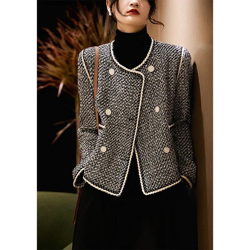 Tweed Jackets Woman White Shor - Women'S Fashion Utility Jacket ulasan dan harga