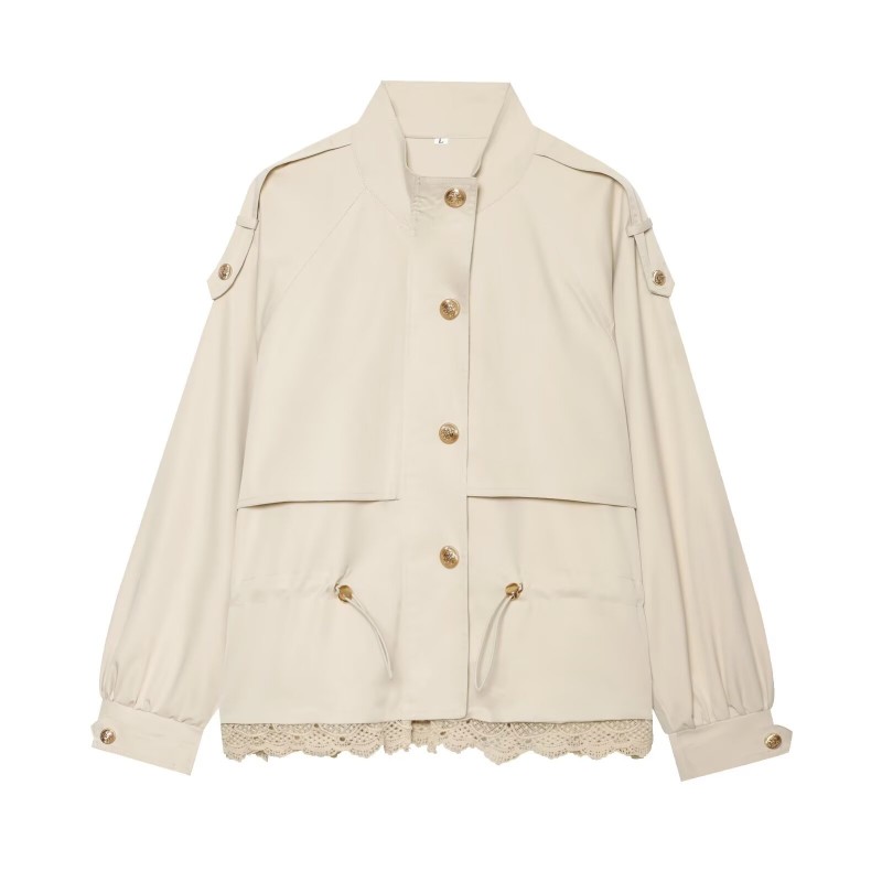 Women's Lace Trim Utility Jack - Women'S Fashion Utility Jacket ulasan dan harga