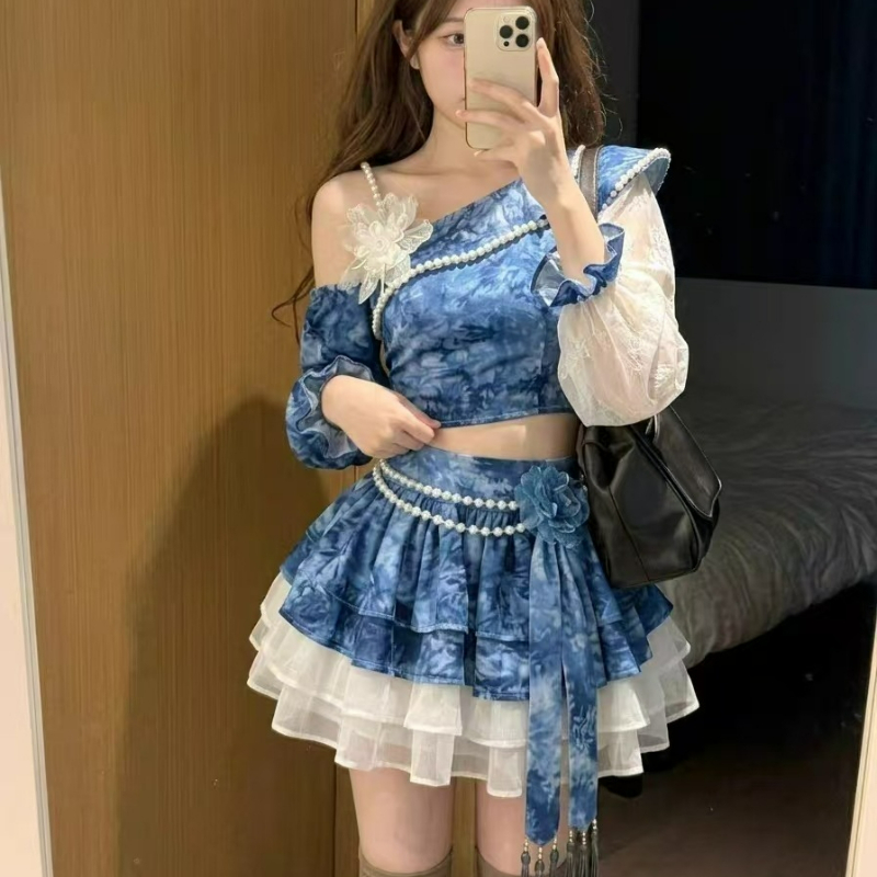 Japanese Style Vintage Elegant - Asymmetric Top Women ulasan dan harga