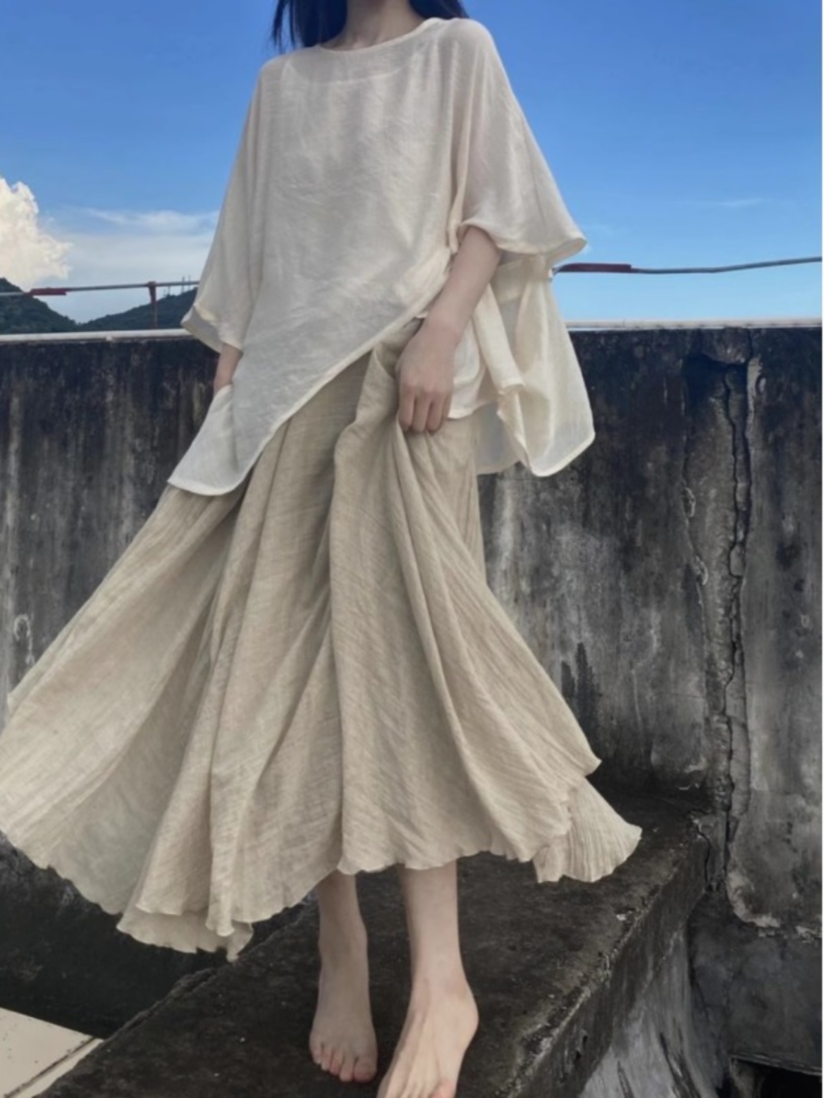 Loose Chinese Style Buddhist Z - Asymmetric Top Women ulasan dan harga