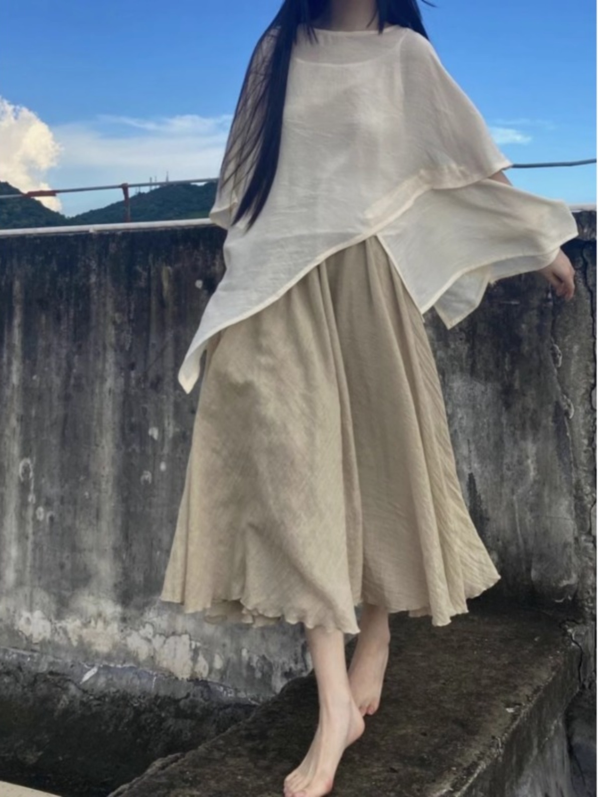 Loose Chinese Style Buddhist Z - Asymmetric Top Women ulasan dan harga