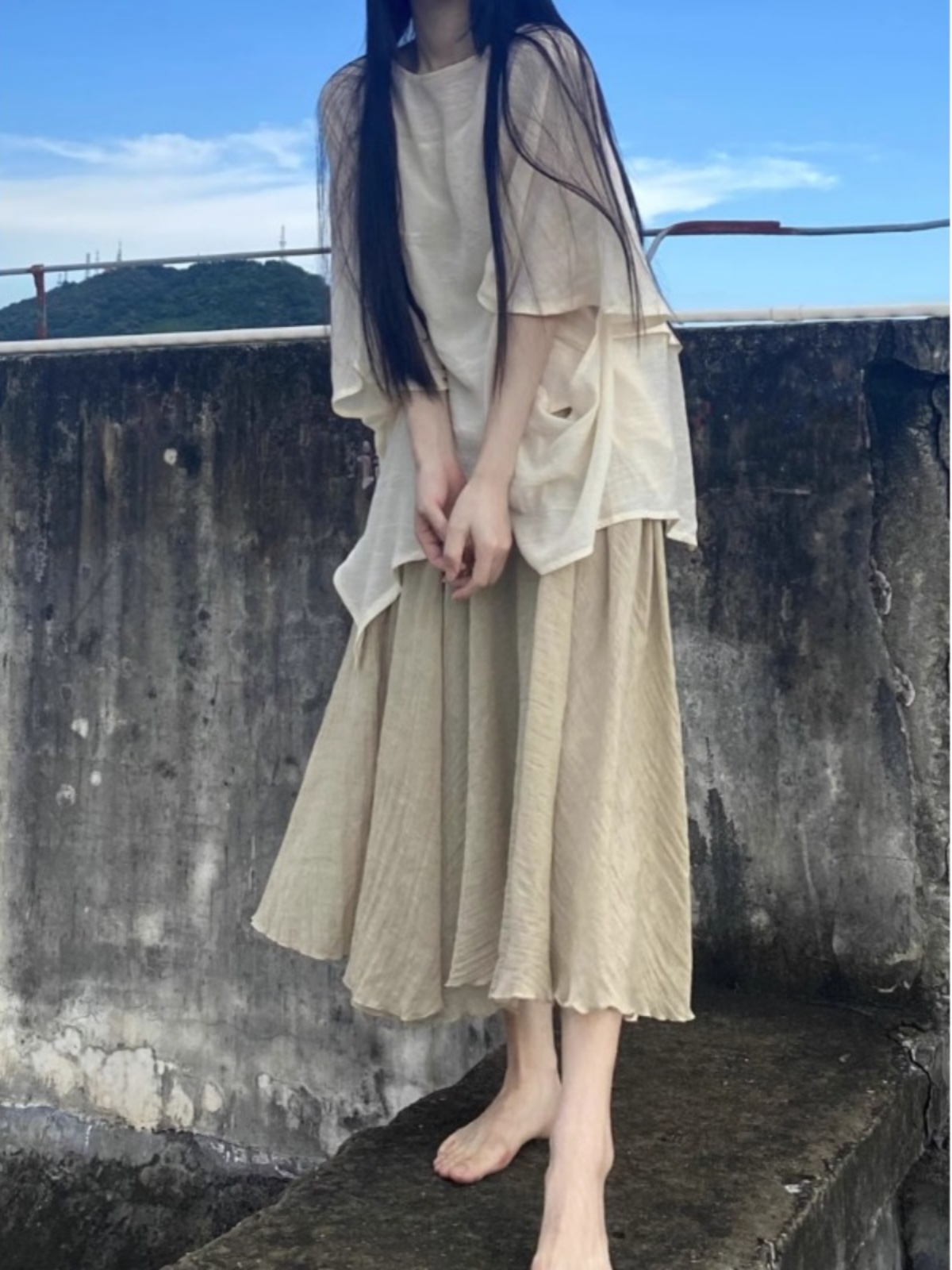Loose Chinese Style Buddhist Z - Asymmetric Top Women ulasan dan harga