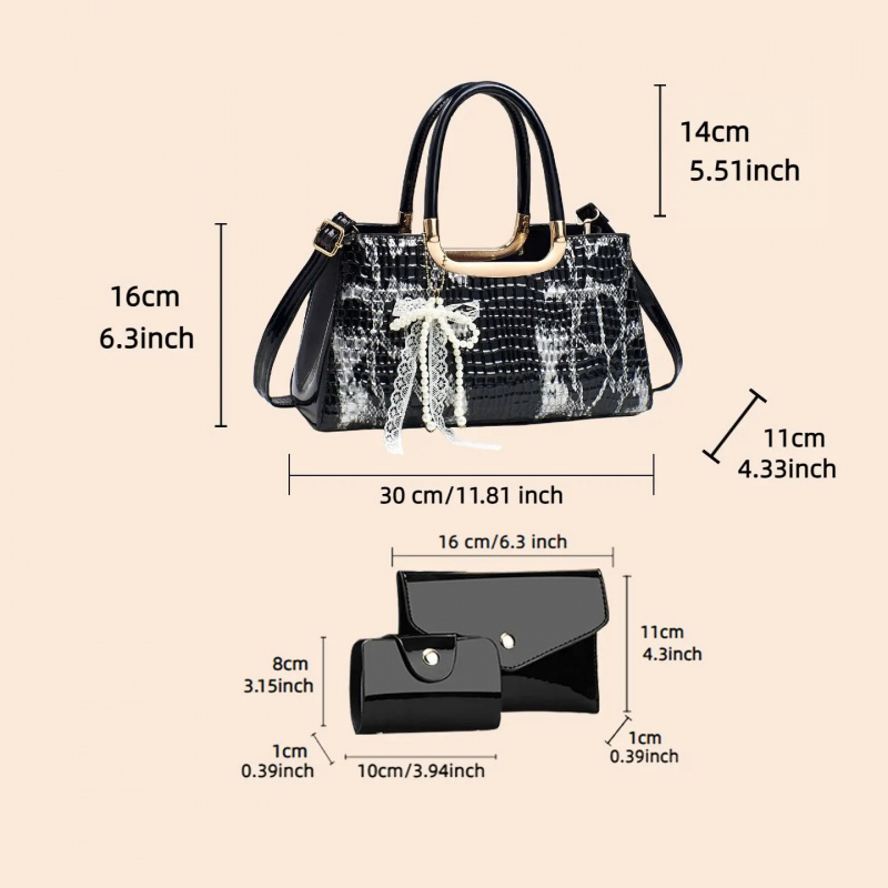 Women's Handbag Set, Crocodile - Crossbody Bag Women ulasan dan harga