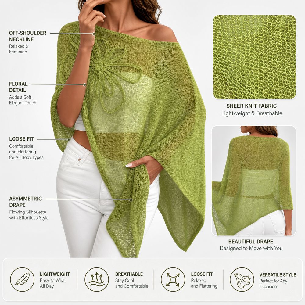 Stylish Off Shoulder Poncho To - Asymmetric Top Women ulasan dan harga