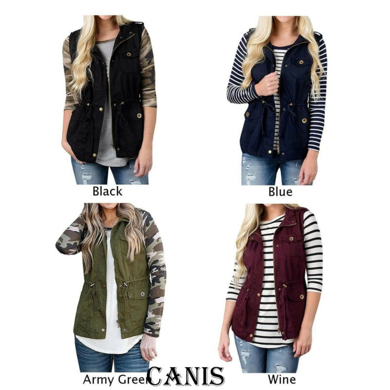 Fashion Women Vest Olive Cargo - Women'S Fashion Utility Jacket ulasan dan harga