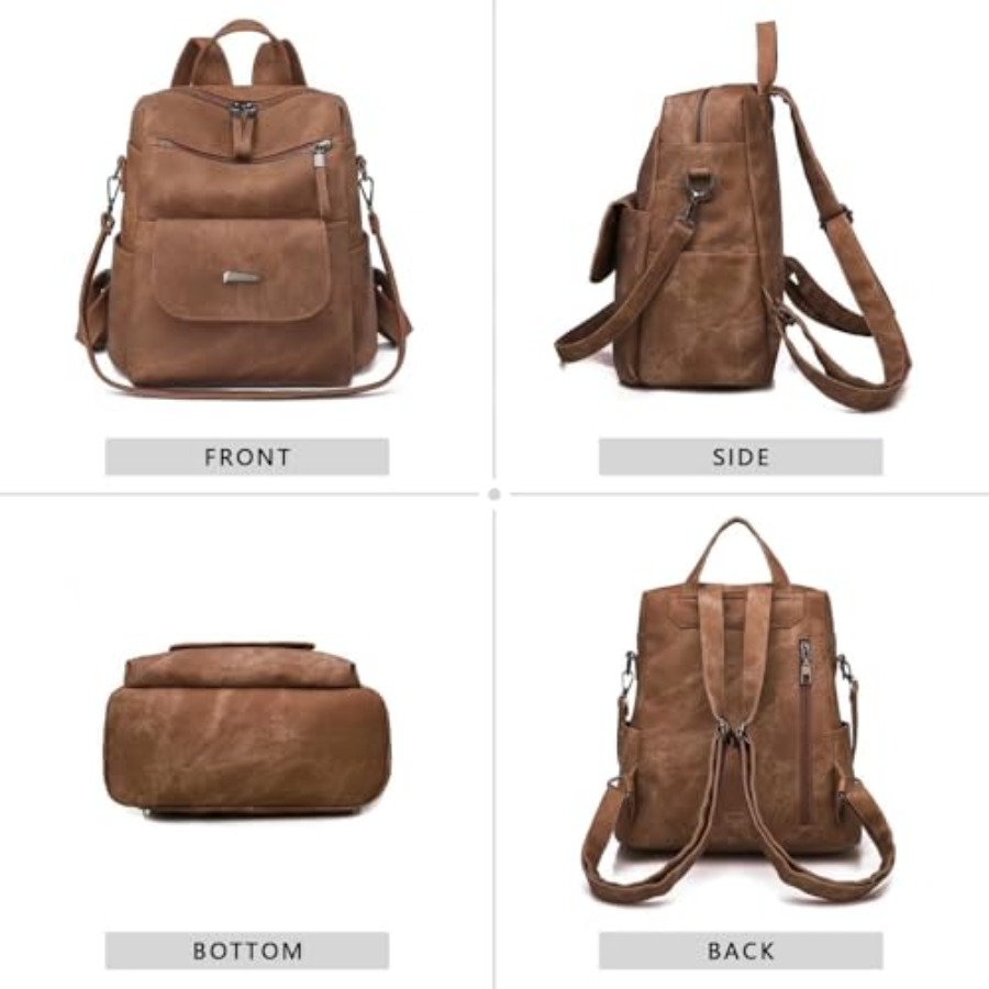 PU Leather Backpack Purse for  - Women Fashion Designer ulasan dan harga